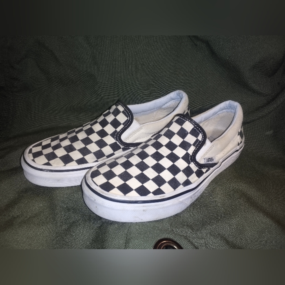 Black & White Checkered Vans Slip Ons 6.5 Women's
